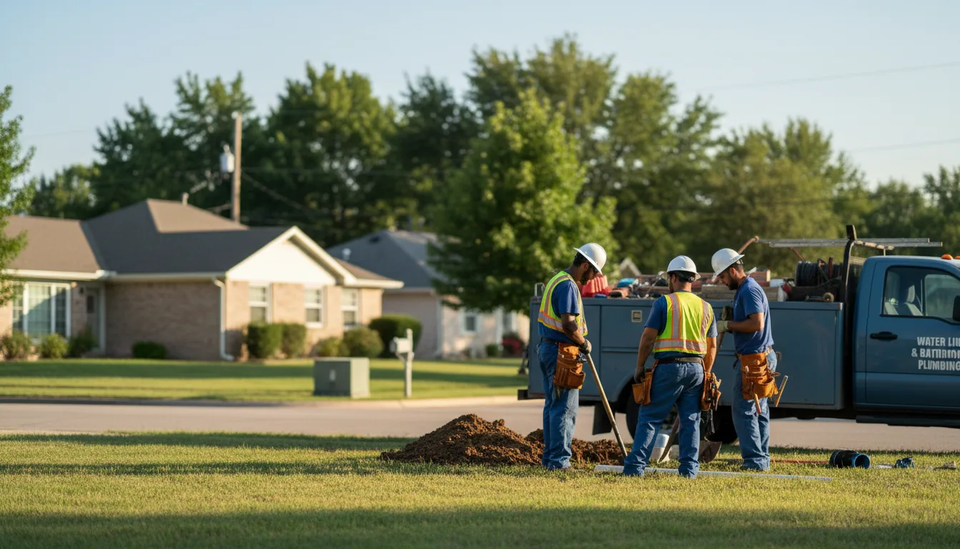 Residential water line and bathroom plumbing service in Farmersburg, IN